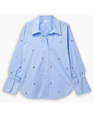 A.L.C. Monica hemd aus baumwoll-twill mit kristallen - Blau