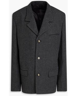 Nanushka Houndstooth Wool-Blend Tweed Blazer - Black