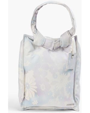 Jacquemus Tote bag aus baumwolle mit floralem print und knotendetail - Grau