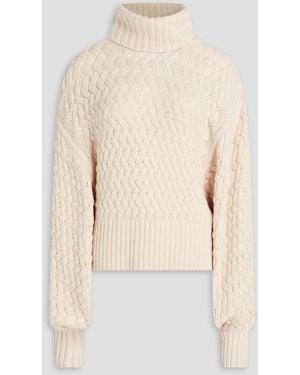 Zimmermann Wool And Cotton-Blend Turtleneck Sweater - Natural