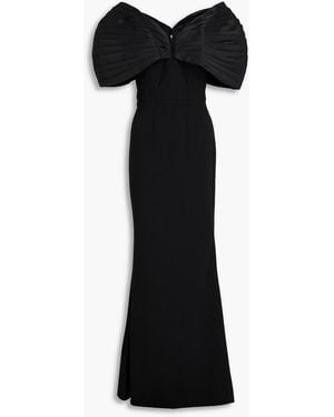 Zac Posen Ausgestellte robe aus stretch-crêpe mit taft-einsätzen - Schwarz