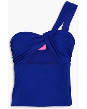GAUGE81 Oberteil aus jersey mit cut-outs und asymmetrischer schulterpartie - Blau