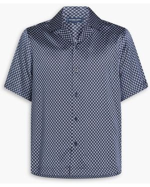 Frescobol Carioca Roberto Printed Silk-Satin Shirt - Blue