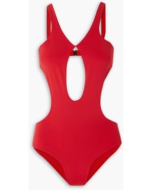 Maximilian Streamline badeanzug mit cut-outs - Rot