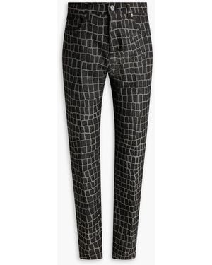 Versace Denim-Jacquard Jeans - Black