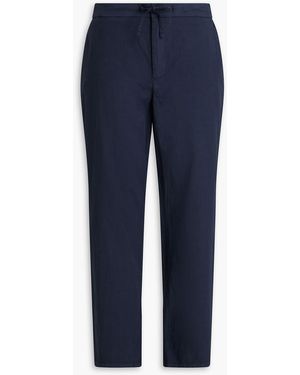 Frescobol Carioca Mendes Hammered Cotton-Blend Trousers - Blue
