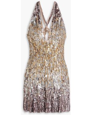 Jenny Packham Brilliance Embellished Jersey Mini Dress - Multicolour