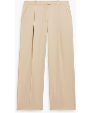 Another Tomorrow Wool-Blend Straight-Leg Trousers - Natural