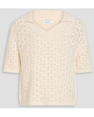 NAADAM Pointelle-Knit Pima Cotton Polo Sweater - Natural