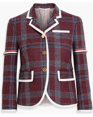 Thom Browne Checked Wool-Tweed Blazer - Purple