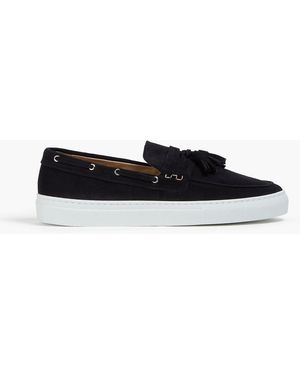 Frescobol Carioca Monta Tasselled Suede Boat Shoes - Black