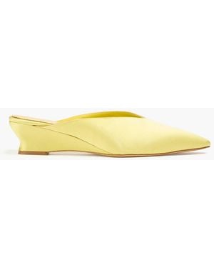 Le Monde Beryl Satin Wedge Mules - Yellow