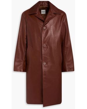 Sandro Leather Coat - Brown