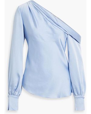 Jonathan Simkhai Alice One-shoulder Satin-crepe Top - Blue