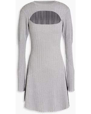 Nicholas Minikleid aus -rippstrick mit cut-outs - Grau