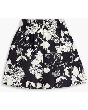 Maje Shorts aus baumwolle mit blumenprint - Schwarz