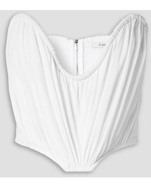 Et Ochs Holly Strapless Gathered Stretch-crepe Bustier Top - White