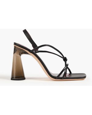 STAUD Leanne Knotted Leather Sandals - Black