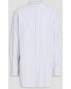 Officine Generale Amelia Striped Cotton-Poplin Shirt - White