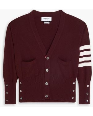 Thom Browne Striped Cashmere Cardigan - Red