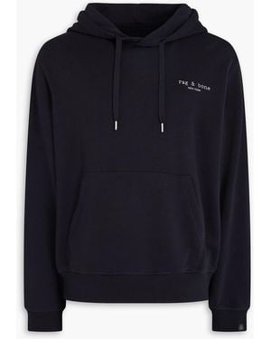 Rag & Bone Massey Printed French Cotton-Terry Hoodie - Blue