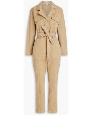 Alex Mill Expedition Cropped Tm-blend Twill Jumpsuit - Natural