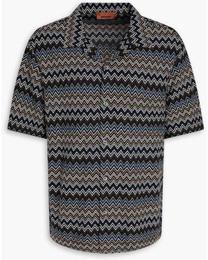 Missoni Crochet-Knit Cotton Shirt - Black