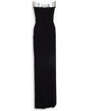 Mugler Strapless Crepe And Mirrored Gown - Black