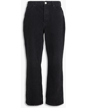 By Malene Birger Cropped High-Rise Straight-Leg Jeans - Black