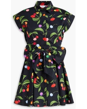 Borgo De Nor Helena Printed Cotton-Poplin Mini Shirt Dress - Black