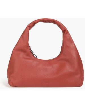 STAUD Enzo Mini Leather Shoulder Bag - Red