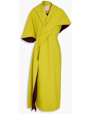 ROKSANDA Evanna Draped Crepe Midi Dress - Yellow