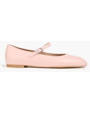 Stuart Weitzman Analiese Leather Mary Jane Flats - Pink