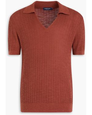 Frescobol Carioca Joaquim Ribbed Cotton-Blend Polo Shirt - Brown