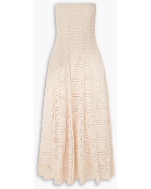 Cult Gaia Solia Strapless Guipure Lace Maxi Dress - Natural
