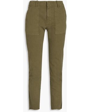 Nili Lotan Jenna Cropped Stretch-cotton Twill Slim-leg Trousers - Green