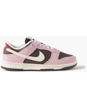 Nike Dunk Low Leather And Suede Sneakers - Pink