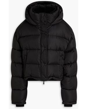 Wardrobe NYC Quilted Shell Hooded Down Jacket - Black