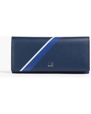 dunhill Striped Leather Continental Wallet - Blue