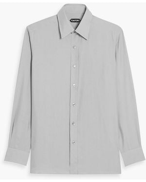 Tom Ford Silk-Charmeuse Shirt - Gray