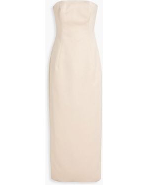 LEO LIN Rayna Strapless Satin Maxi Dress - White