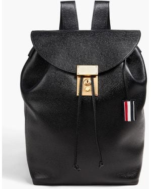 Thom Browne Convertible Pebbled-leather Backpack - Black