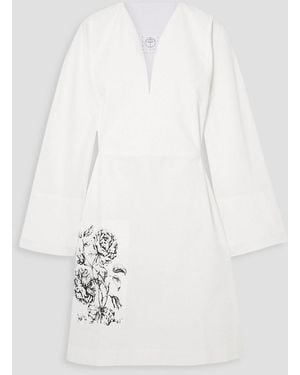 Renaissance Renaissance The Vanguard Albergo Floral-print Cotton-poplin Mini Dress - White