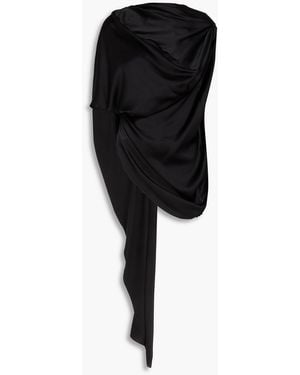 ROKSANDA Seraphine Draped Silk-Satin Top - Black
