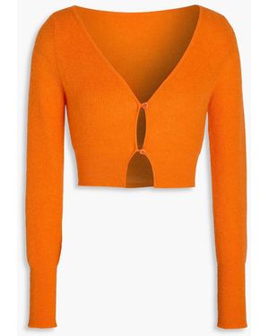 Jacquemus Alzou Cropped Mohair-Blend Cardigan - Orange