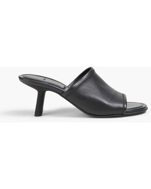 Vince Joan Leather Mules - Black