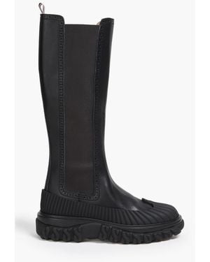 Thom Browne Striped Leather Knee Boots - Black