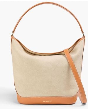 Sandro Canvas And Leather Tote - White