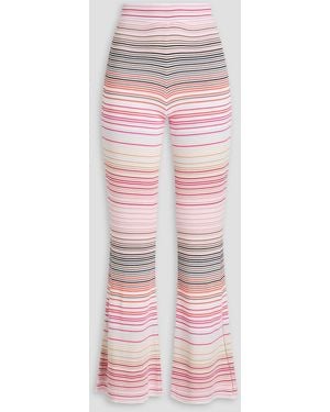 Missoni Striped Cotton-blend Flared Pants - Pink