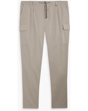 Canali Cotton-Blend Twill Cargo Pants - Gray